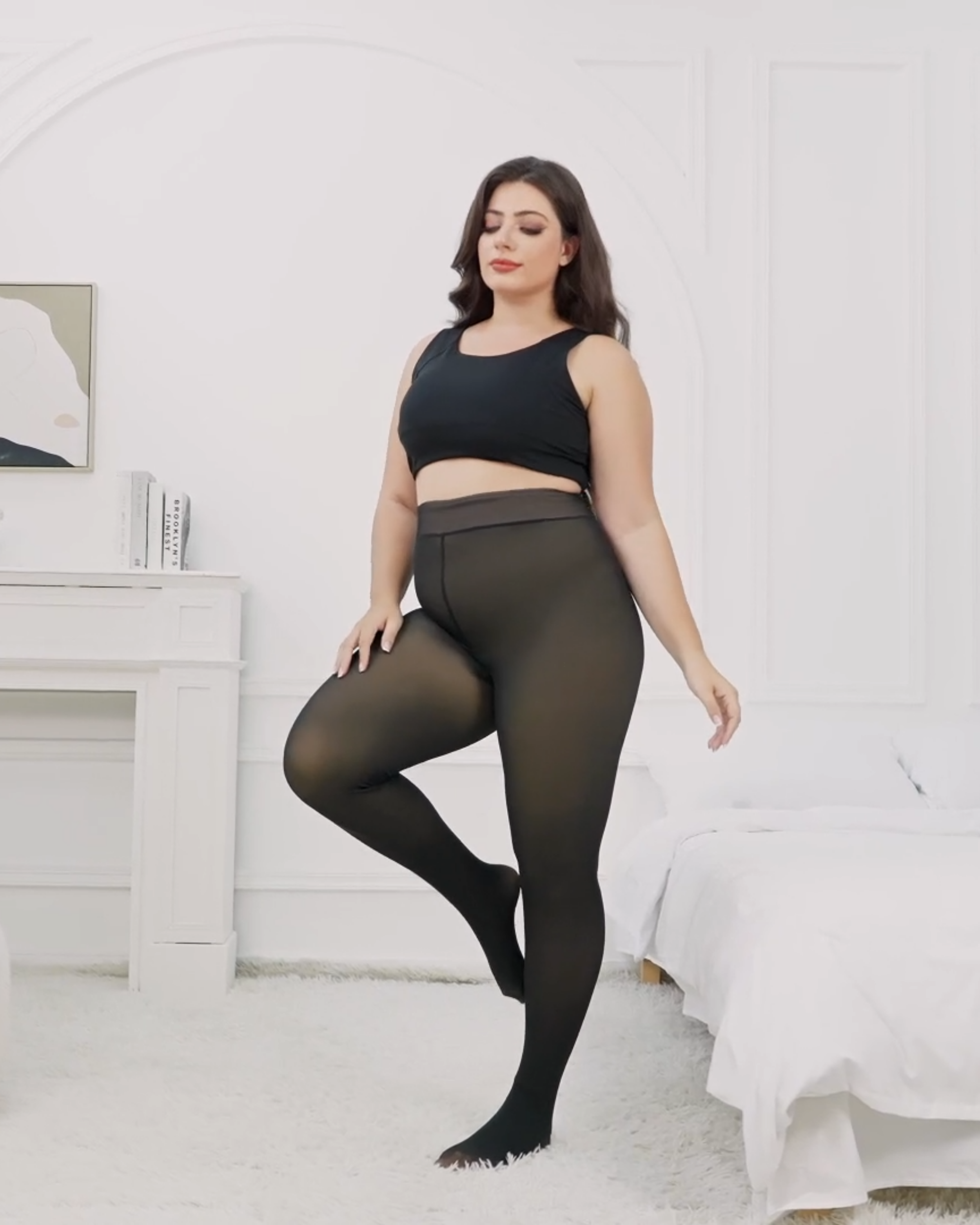 Collants en polaire translucide phosphorescente - Grandes tailles