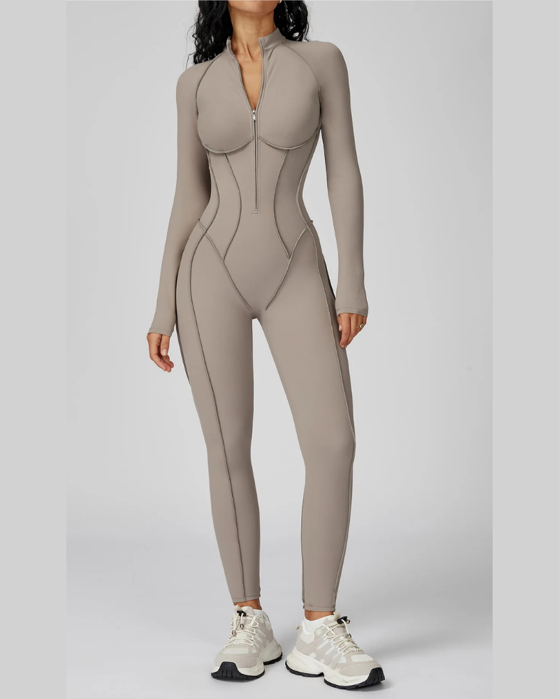 SculptZip™ Long Sleeve Yoga Bodysuit