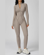 SculptZip™ Long Sleeve Yoga Bodysuit