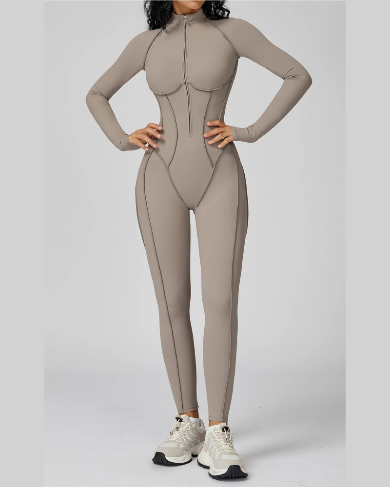 SculptZip™ Long Sleeve Yoga Bodysuit
