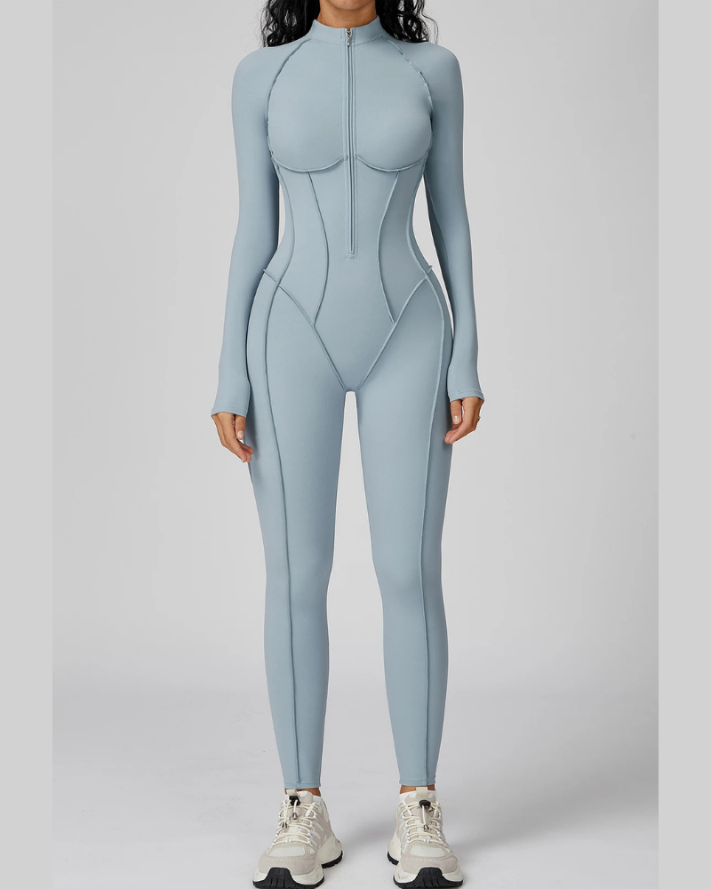 SculptZip™ Long Sleeve Yoga Bodysuit
