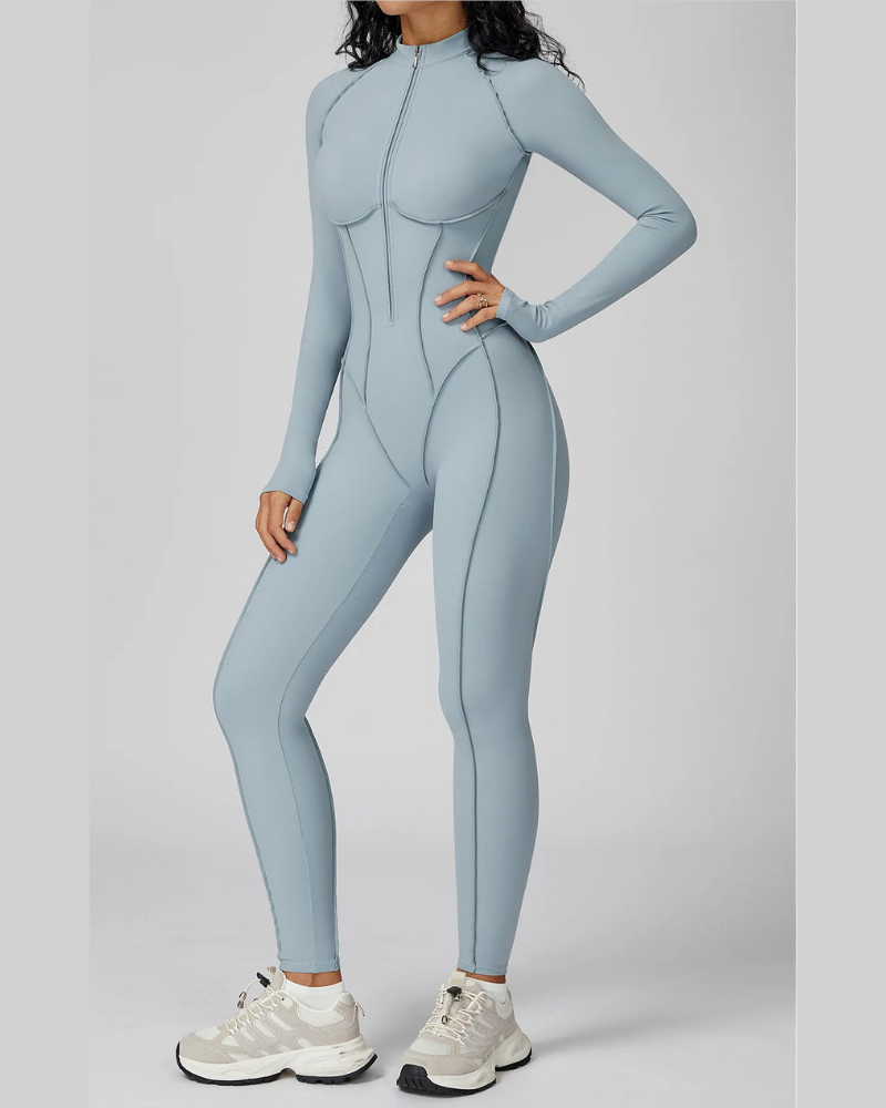 SculptZip™ Long Sleeve Yoga Bodysuit