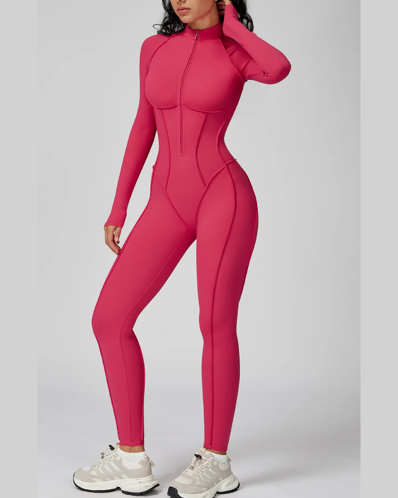 SculptZip™ Long Sleeve Yoga Bodysuit