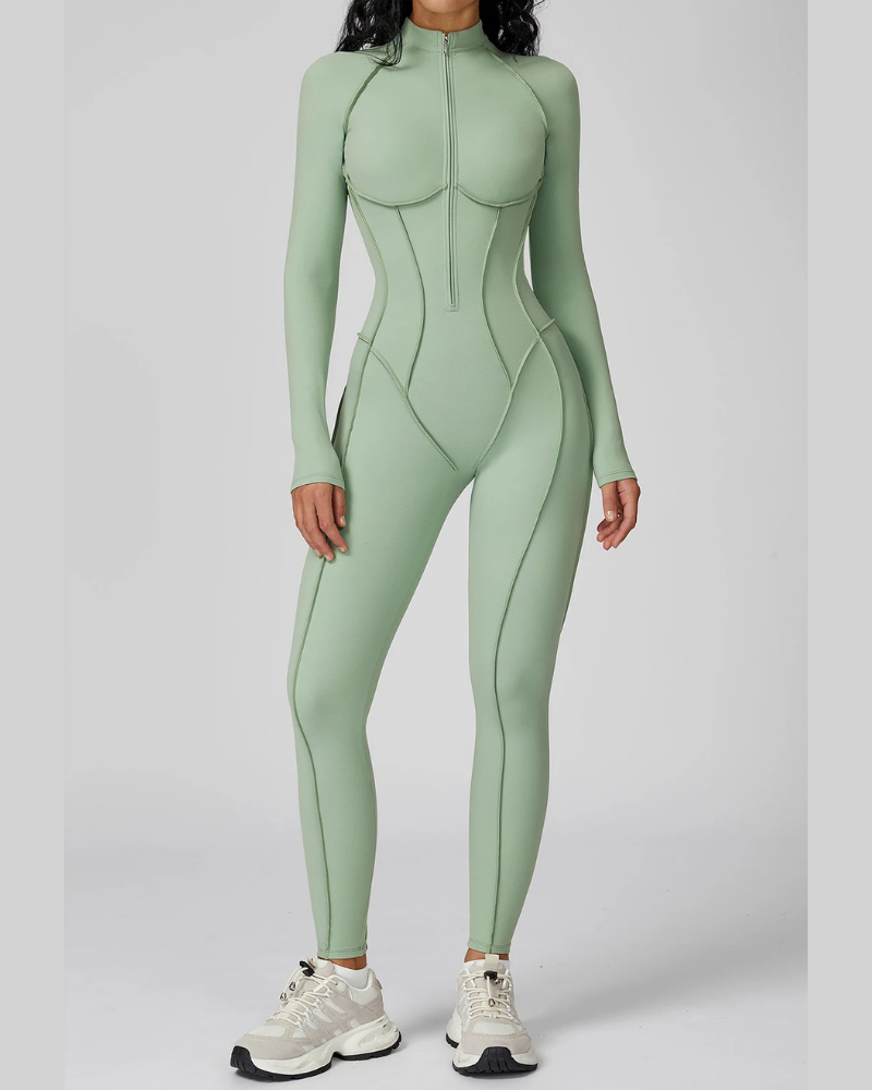 SculptZip™ Long Sleeve Yoga Bodysuit