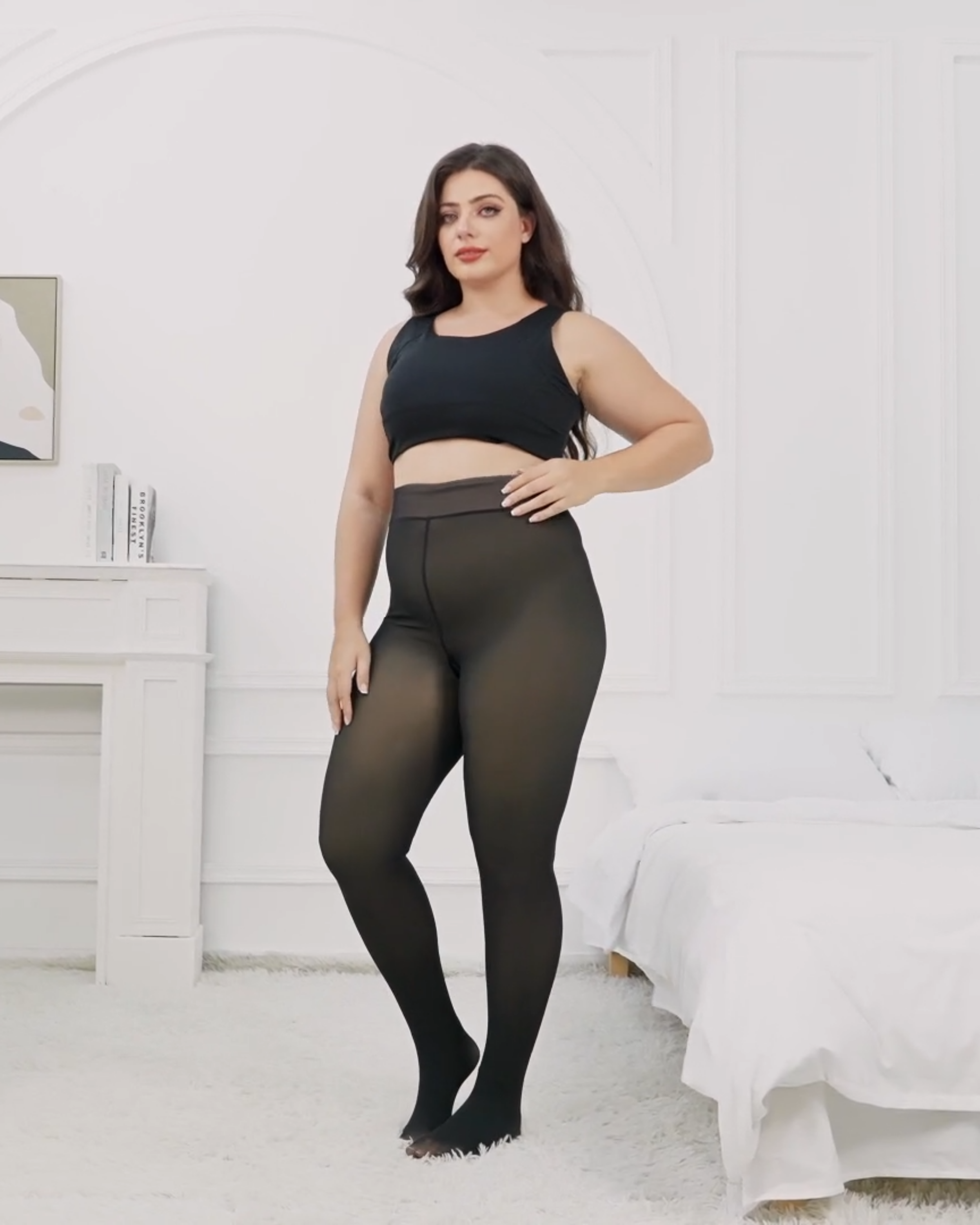 Collants en polaire translucide phosphorescente - Grandes tailles