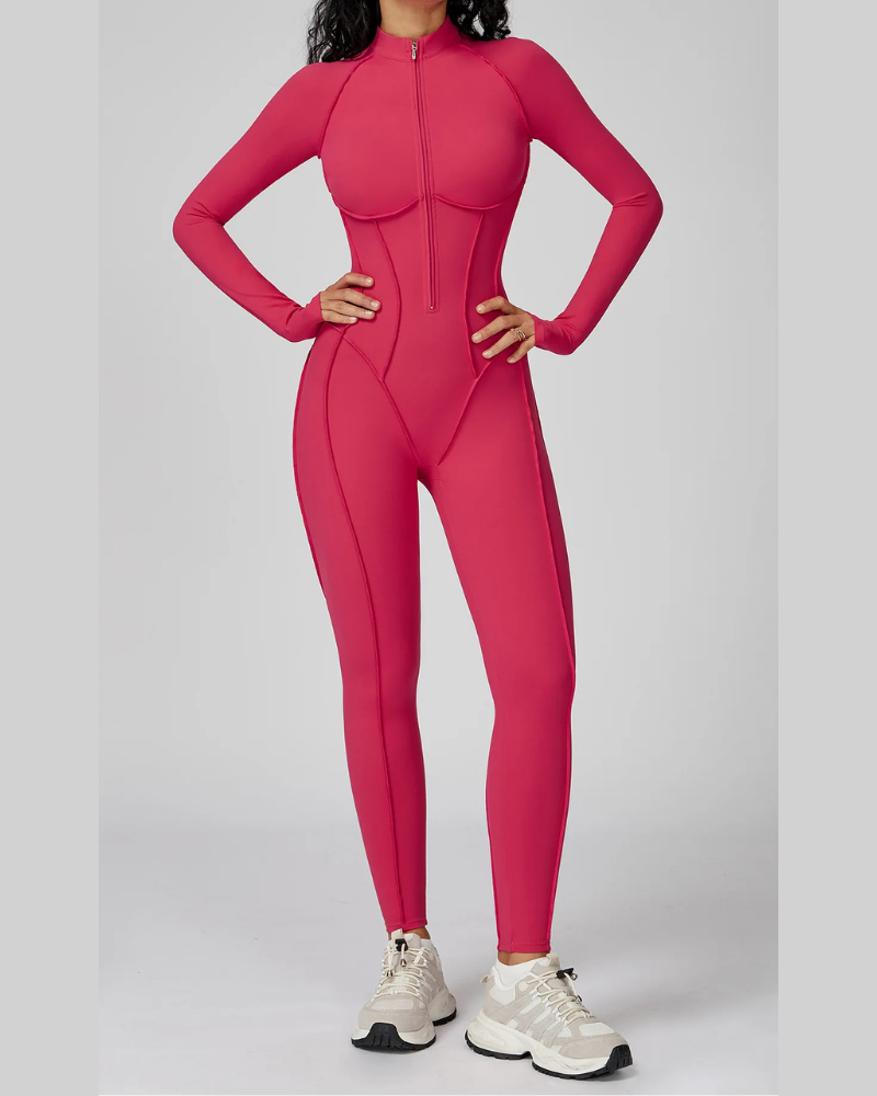 SculptZip™ Long Sleeve Yoga Bodysuit