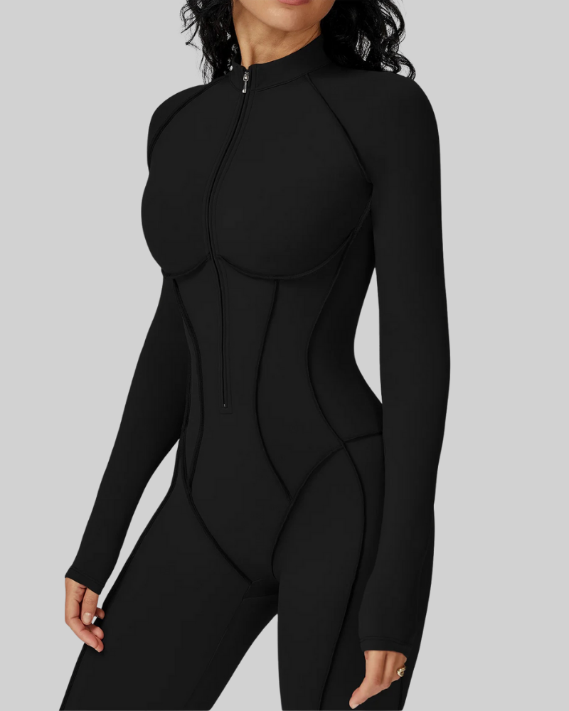 SculptZip™ Long Sleeve Yoga Bodysuit