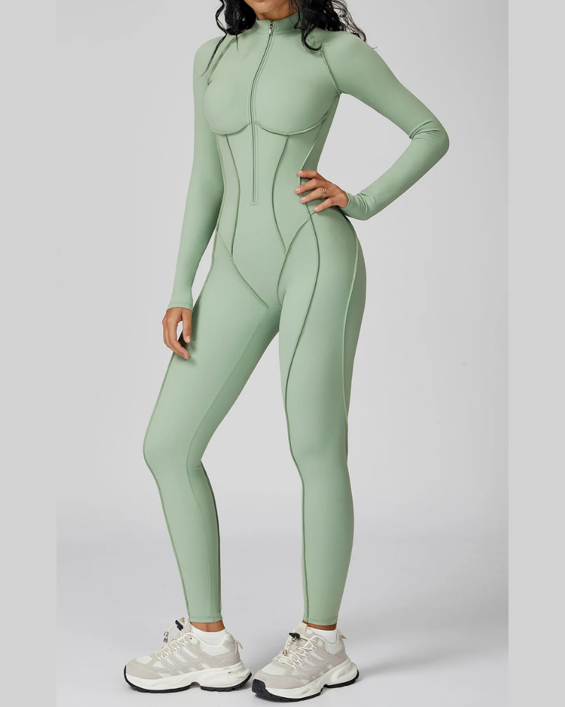 SculptZip™ Long Sleeve Yoga Bodysuit