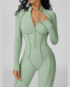 SculptZip™ Long Sleeve Yoga Bodysuit