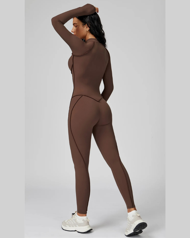 SculptZip™ Long Sleeve Yoga Bodysuit