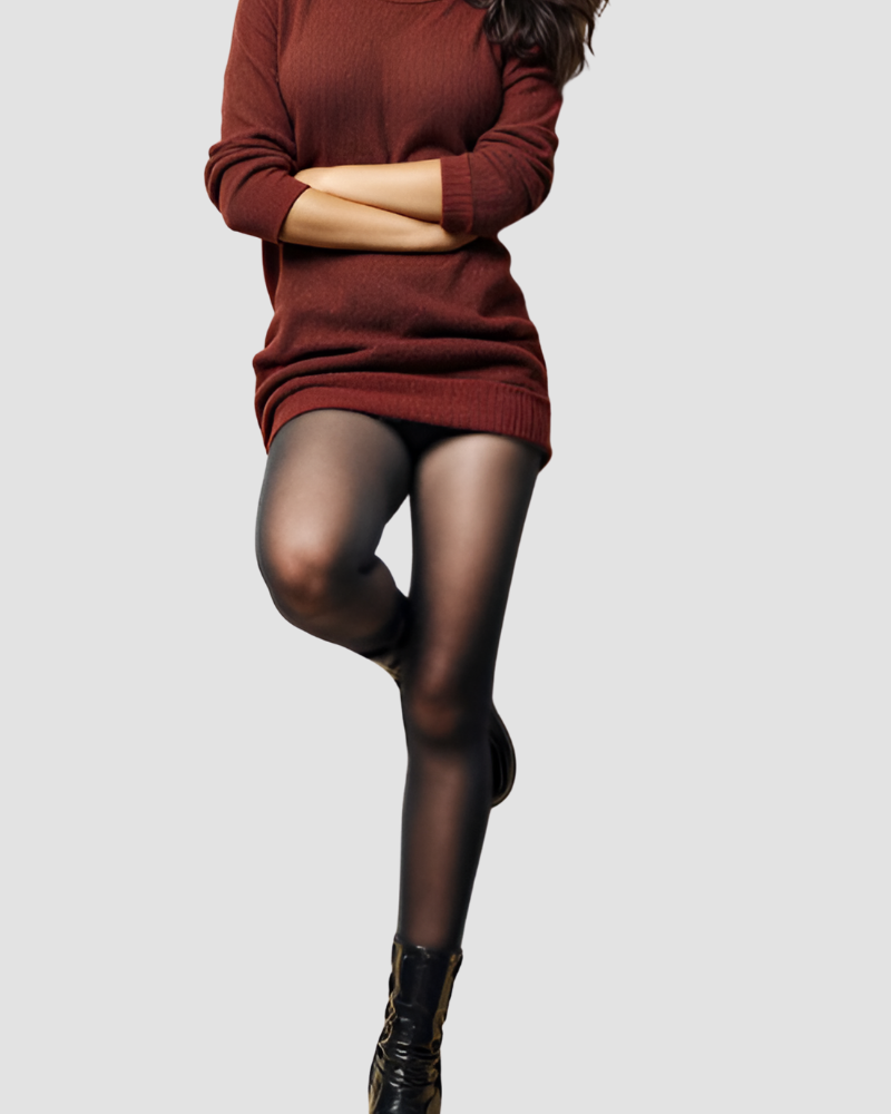 Collants doublés en polaire translucide