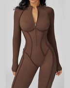 SculptZip™ Long Sleeve Yoga Bodysuit