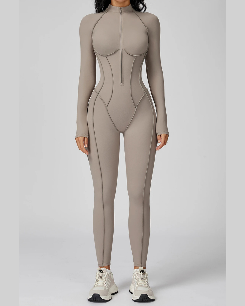 SculptZip™ Long Sleeve Yoga Bodysuit